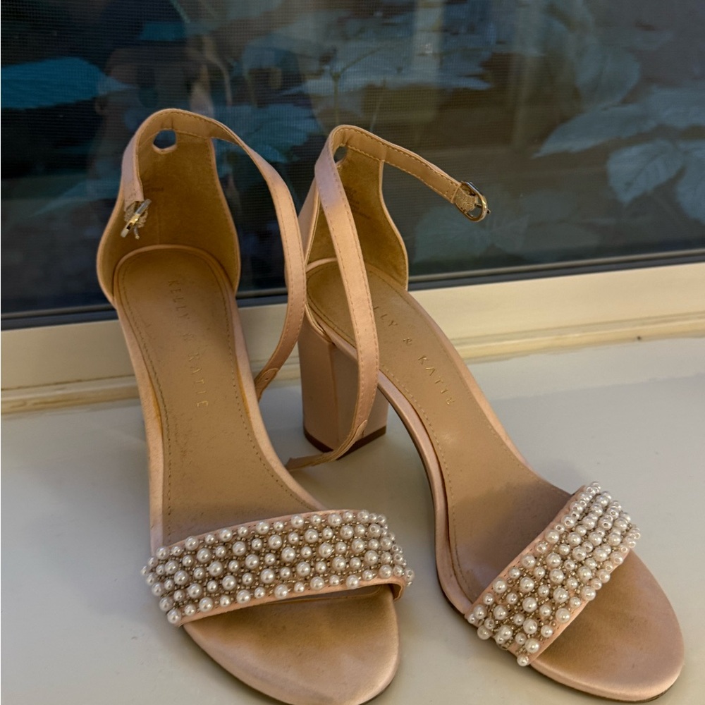 Kelly and Katie Pink Pearl-Embellished Heels